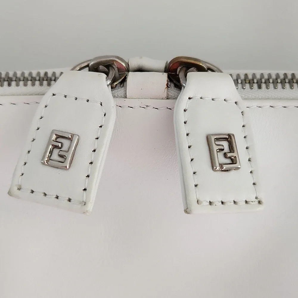 FENDI Glacier FF Logo Calf Leather Medium Tote Bag - Picture 4 of 11